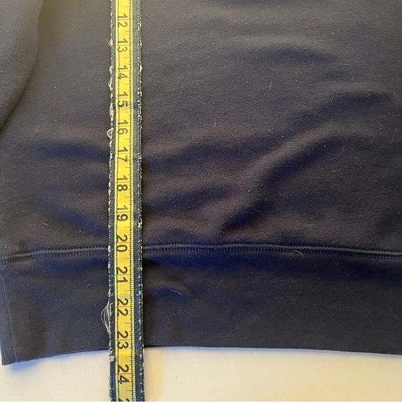 Sarah Marie Running Brunch Wide Neckline Sweatshirt Navy Blue Gold Small - Picture 8 of 8